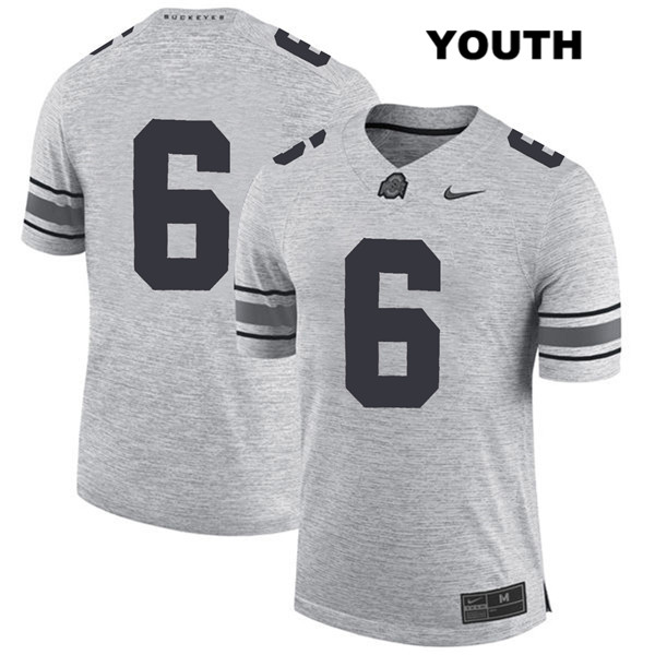 Ohio State Buckeyes Youth Kory Curtis #6 Gray Authentic Nike No Name College NCAA Stitched Football Jersey SQ19K48II